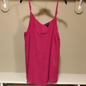 torrid Bright Pink Satin-Look Cami with Adjustable Straps